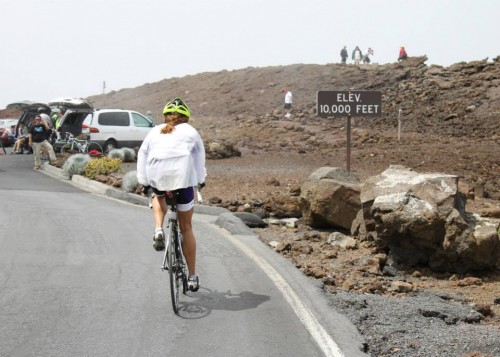 The final part of the climb is very steep and I was in and out of my saddle as I approached the finish. 